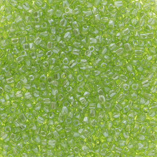 Czech Seed Beads 9/0 3 Cuts Transparent Light Green Luster Qty: 10g