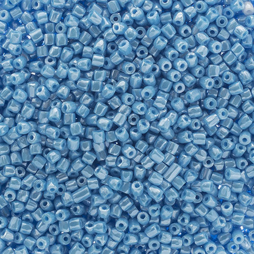 Czech Seed Beads 9/0 3 Cuts Opaque Light Blue Luster Qty: 10g