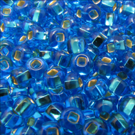 Czech Seedbeads 6/0 Dark Aqua Silver Lined Qty:23g Tube