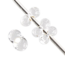 Load image into Gallery viewer, Czech Farfalle Beads Cut 2x4mm Crystal Silver Lined Qty:10g
