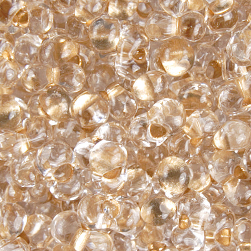 Czech Farfalle Beads Cut 2x4mm Crystal Bronze Lined Qty:10g