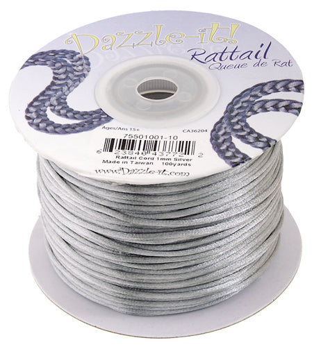 Rattail Cord 1mm Silver