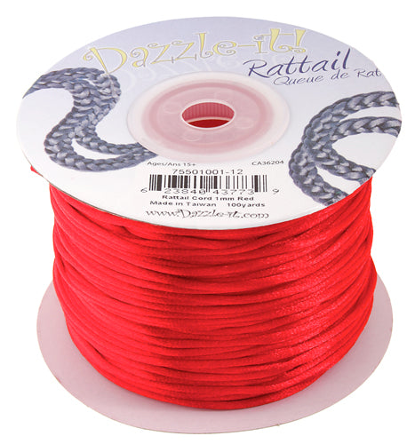 Rattail Cord 1mm Red