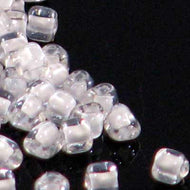 Miyuki Triangles 8/0 1104 Crystal/White Color Lined Qty:10g