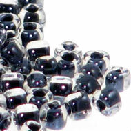 Miyuki Triangles 8/0 1106 Crystal/Black Color Lined Qty:10g