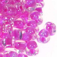 Miyuki Triangles 8/0 1110 Crystal/Fuchsia Color Lined Qty:10g