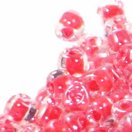 Miyuki Triangles 8/0 1111 Crystal/Red Color Lined Qty:10g
