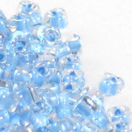 Miyuki Triangles 8/0 1116 Crystal/Sky Blue Color Lined Qty:10g
