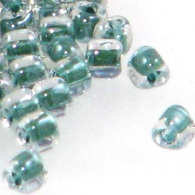 Miyuki Triangles 8/0 1117 Crystal/Teal Color Lined Qty:10g