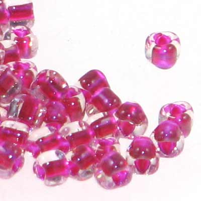 Miyuki Triangles 8/0 1140 Crystal/Cranberry Color Lined Qty:10g
