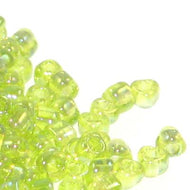 Miyuki Triangles 8/0 1153 Lime Green Transparent AB Qty:10g