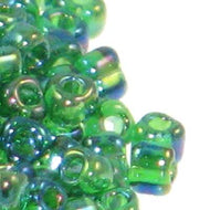 Miyuki Triangles 8/0 1154 Green Transparent AB Qty:10g