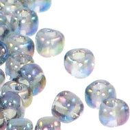 Miyuki Triangles 8/0 1157 Smokey Grey Transparent AB Qty:10g
