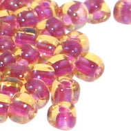 Miyuki Triangles 8/0 1163 Light Cranberry Lined Topaz Luster Qty:10g