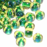 Miyuki Triangles 8/0 1165 Yellow/Green Color Lined Qty:10g