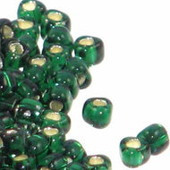 Miyuki Triangles 8/0 1806 Dark Green Transparent Silver Lined Qty:10g
