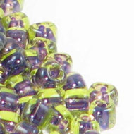 Miyuki Triangles 8/0 1814 Lemon/Amethyst Color Lined Qty:10g