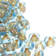 Miyuki Triangles 8/0 1825 Aqua/Sparkling Bronze Color Lined Qty:10g