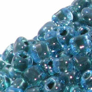 Miyuki Triangles 8/0 1830 Light Blue/Dark Teal Color Lined Qty:10g