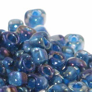 Miyuki Triangles 8/0 1831 Light Blue/Midnight Blue Color Lined Qty:10g