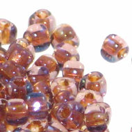 Miyuki Triangles 8/0 1838 Light Rose/Dark Copper Color Lined Qty:10g