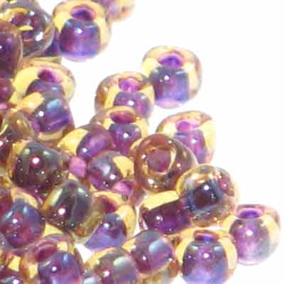 Miyuki Triangles 8/0 1839 Gold/Light Amethyst Color Lined Qty:10g