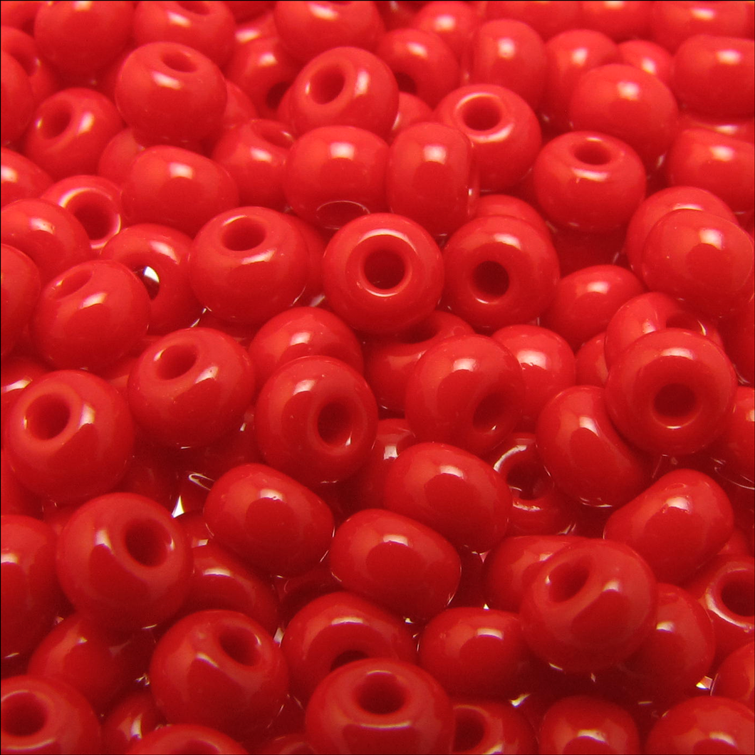 Czech Seedbeads 6/0 Red Opaque Qty:23g