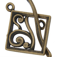 Antique Brass Toggle Scrolling Square 17mm Qty:1