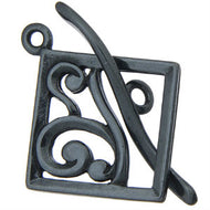 Gunmetal Toggle Scrolling Square 17mm Qty:1