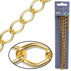 Anodized Aluminum Chain 14.4x9mm Bright Gold Qty:3ft