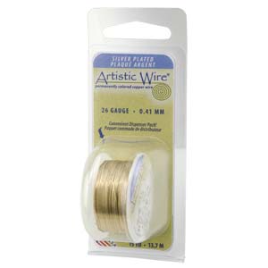 Artistic Wire 26 Gauge Silver Plated Gold Qty:15 yds