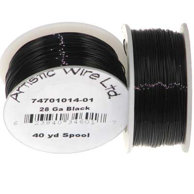 Artistic Wire 28 Gauge Black Qty:40 Yd Spool