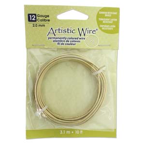 Artistic Wire 12 Gauge Non Tarnish Brass Qty:10ft