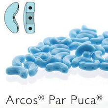 Load image into Gallery viewer, Czech Arcos Beads Par Puca 5x10mm Opaque Turquoise Qty:25 beads
