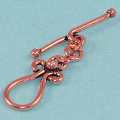 Bali Style Genuine Copper Toggle-Elongated Twist 11mm Qty:1