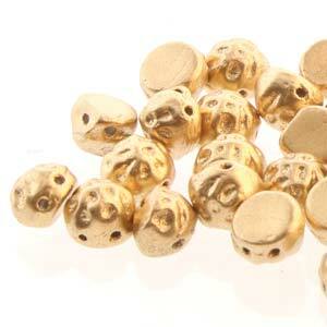 Czech Baroque Cabochon Beads 7mm Bronze Pale Gold