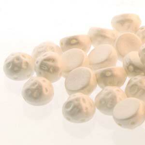 Czech Baroque Cabochon Beads 7mm Pearl Shine White