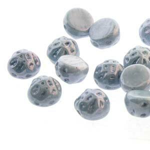 Czech Baroque Cabochon Beads 7mm Chalk Blue Luster