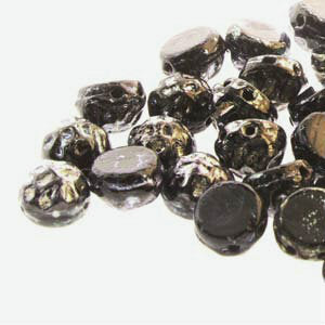 Czech Baroque Cabochon Beads 7mm Jet Picasso