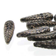 Czech Feathers 5x17mm Jet Picasso Qty:25