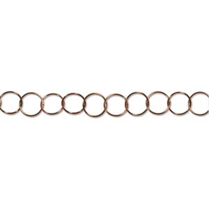 Bright Copper Plated Chain Round 7.64mm *D* Qty:1 foot