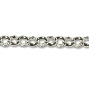 Bright Silver Plated Chain Rolo 2.13mm Qty:1 foot