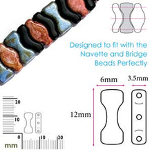 Load image into Gallery viewer, Czech Bow Tie Beads 6x12mm Jet Full Vitrail Qty: 20
