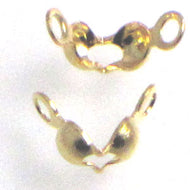 Gold Color Bead Tip Cap Connector 3.5x1.7mm 2 Ring Qty:100