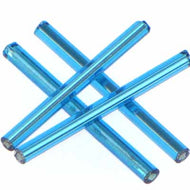Czech Bugles 30mm Aqua Silver Lined Qty:40