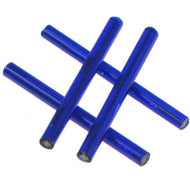 Czech Bugles 30mm Royal Blue Silver Lined Qty:40