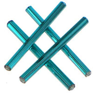 Czech Bugles 30mm Teal Green Silver Lined Qty:40