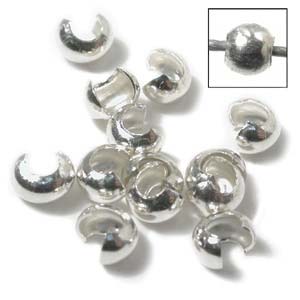 Sterling Silver Crimp Bead Covers 3mm Qty:20