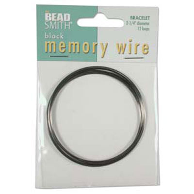 Memory Wire Black Oxide 2-1/4inch (Bracelet Size) Qty: 12 Turns