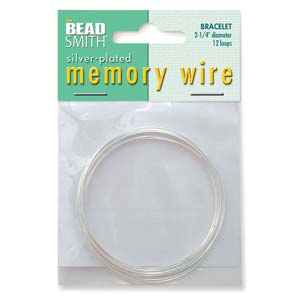 Memory Wire Silver Plate 2-1/4inch (Bracelet Size) Qty:12 Turns